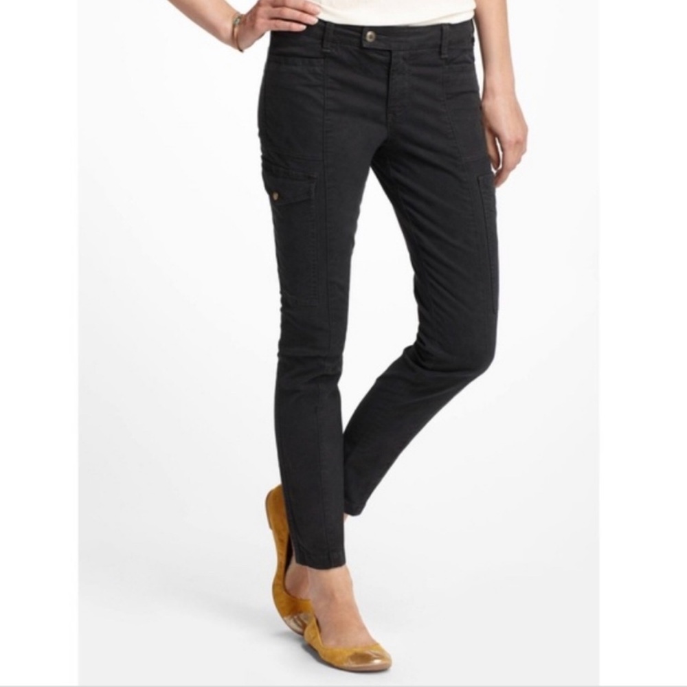 Anthropologie Daughters Of The Liberation Black Moto Skinny Cargo Pants Size 30